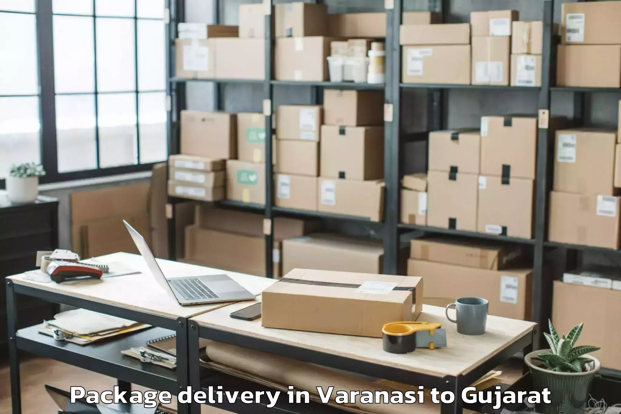 Trusted Varanasi to Jhalod Package Delivery